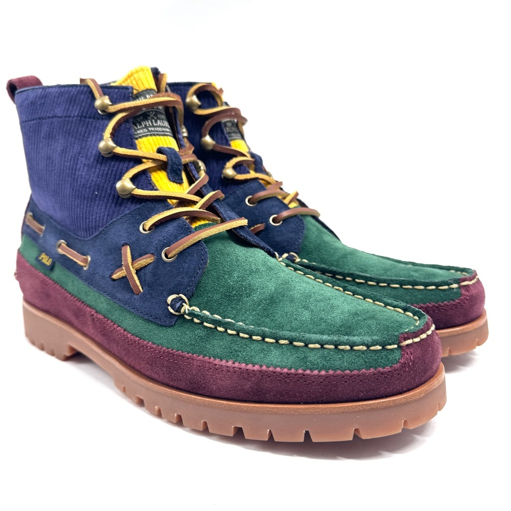 Polo Ralph Lauren Country Ranger Mid Suede Corduroy Colorblock Boots